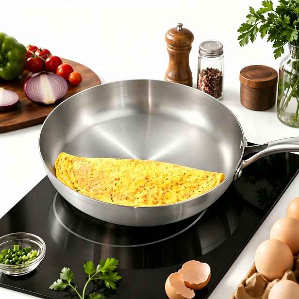 Gastronomická pánev 24 cm 2L nerezová ocel plyn/indukce je robustní