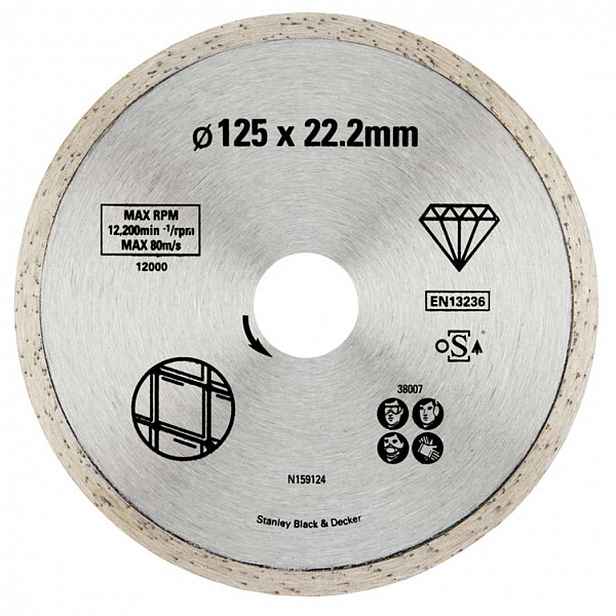 Stanley - Diamantový řezný kotouč na obklady, 125x22,2 mm STA38007-XJ