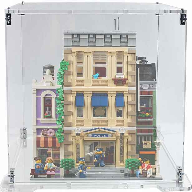 Vitrína s podstavcem pro sadu Lego 10278 Creator Expert Policejní stanice