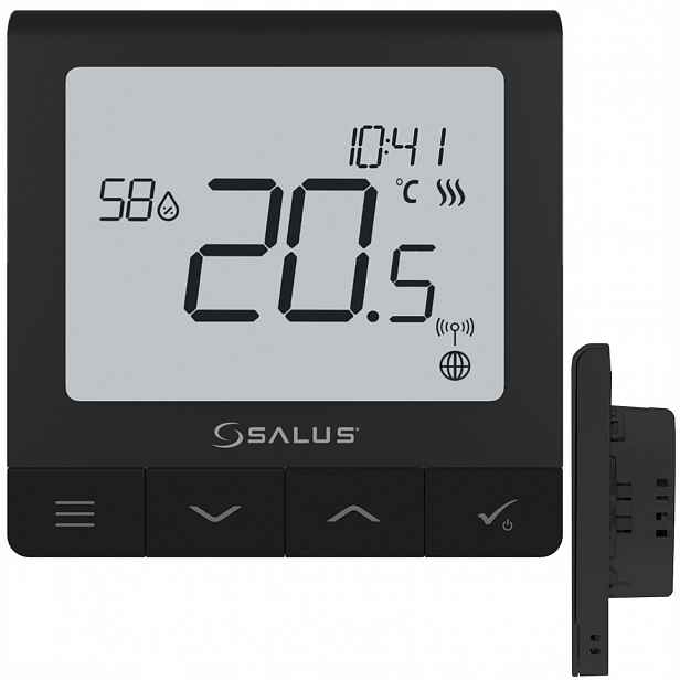 Zapuštěný Regulátor Teploty Slim Salus SQ610B Iltc Černý