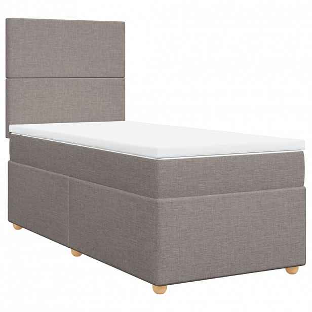 vidaXL Box spring postel s matrací taupe 100 x 200 cm textil