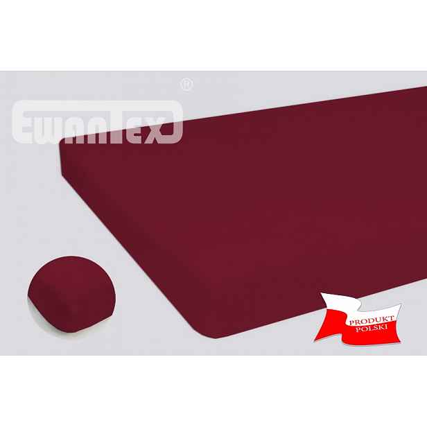 Prostěradlo s gumičkou Ewantex Jersey 220 x 200 Bordo