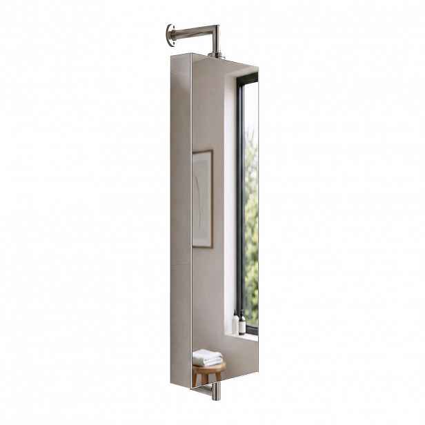 Relaxdays SKŘÍŇKA se zrcadlem Stříbrná otočná nástěnná 136 cm
