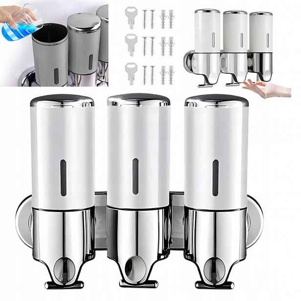 Ruční Dávkovač Na Mýdlo Household 3ks 500 ML Stříbrný