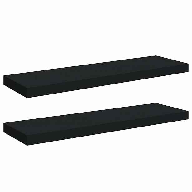 vidaXL Plovoucí nástěnné police 2 ks černé 80 x 23,5 x 3,8 cm MDF