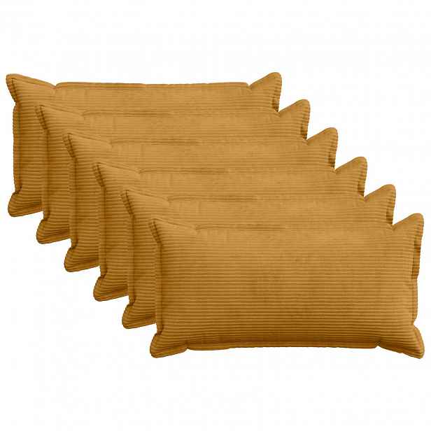vidaXL Povlak na polštář 6 ks HOUTEN Žlutá 40 x 80 cm manšestr