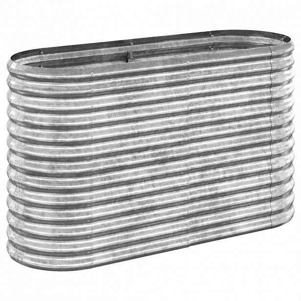 vidaXL Vyvýšený záhon pozinkovaná ocel 114x40x68 cm stříbrný