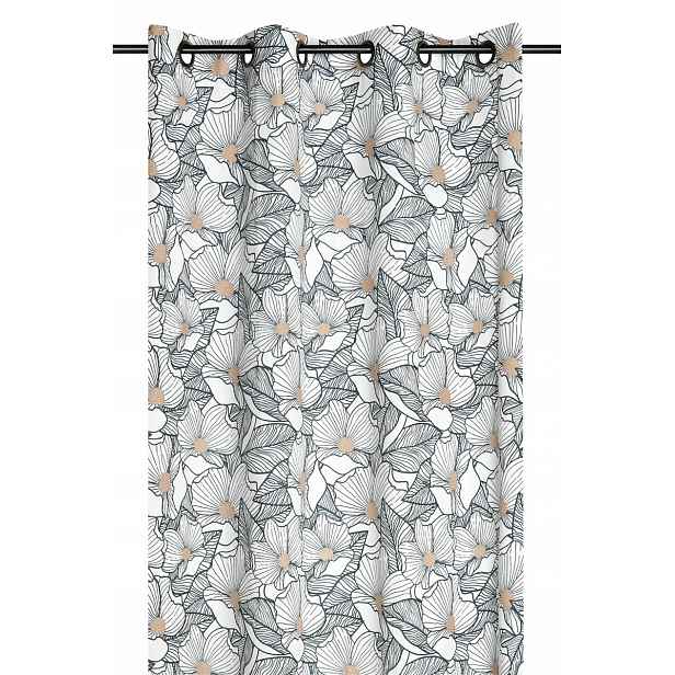 Závěs S Květinami Záclona Na Průchodkách 140 x 260 cm Do Obývacího Pokoje