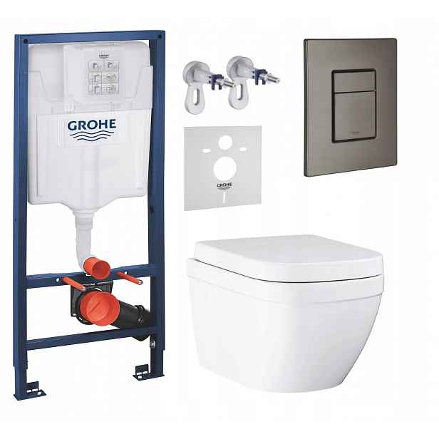 7v1 Wc Podomítkový Set, Stelaz s Wc Mísou Grohe Euro Ceramic, Tlačítko