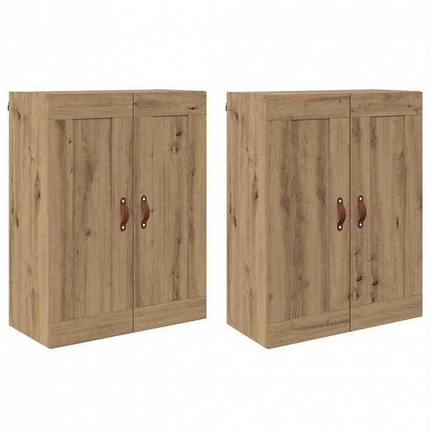 vidaXL Nástěnná skříň 2 ks Artisanový dub 69,5 x 34 x 90 cm