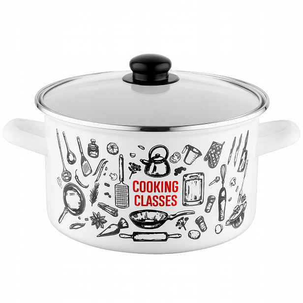 Hrnec Tradiční jednoduchý hrnec Kitchen Bílý 22 cm 5,3 l