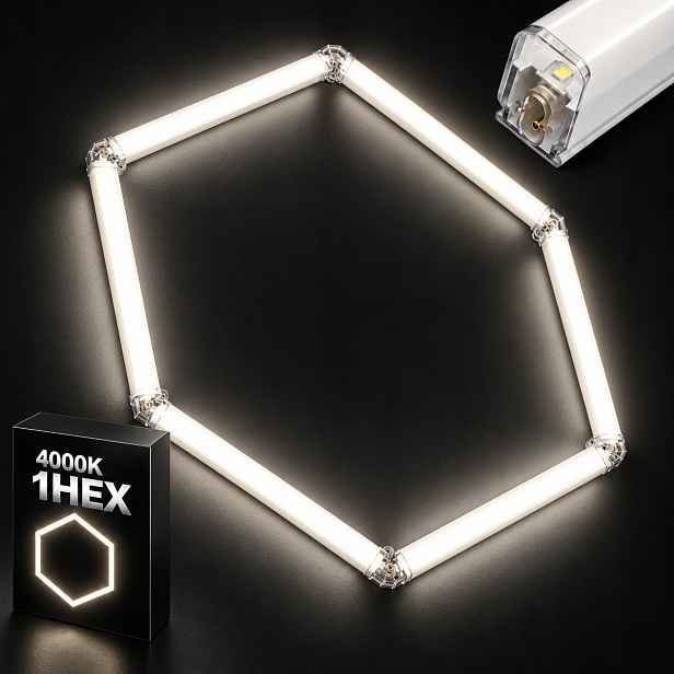 Led stropní panel bílý Hexagon 1 4000K 42W 92x79 Cm garážová myčka