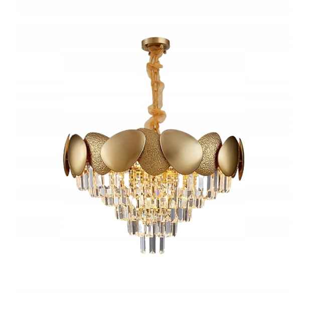 Lustr Krystalová stropní lampa zlatá závěsná glamour