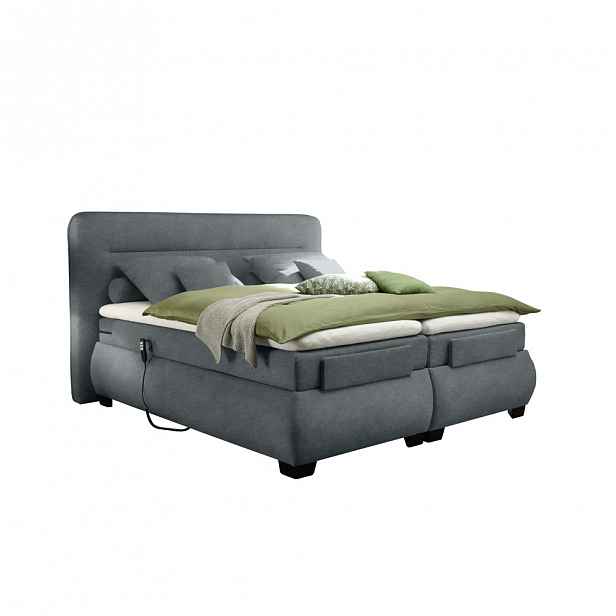 Polohovatelná Postel Boxspring Evolution, Antracit, 160x200cm