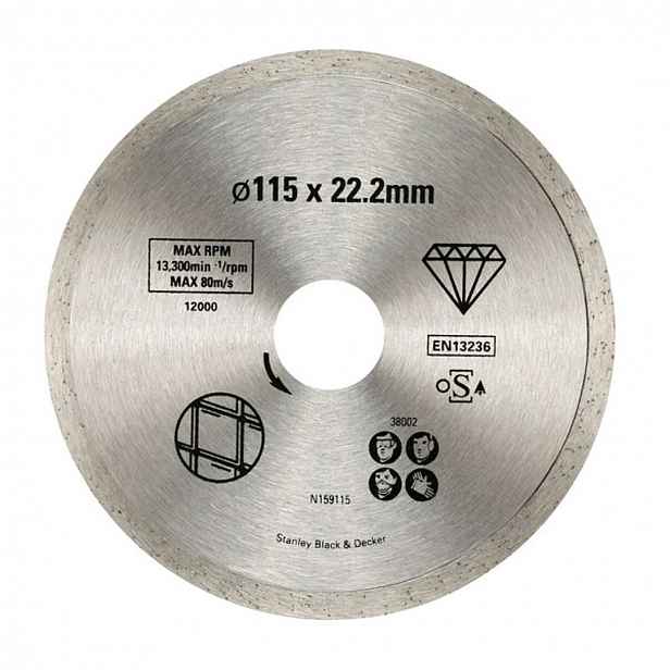 Stanley - Diamantový řezný kotouč na obklady, 115x22,2 mm STA38002-XJ