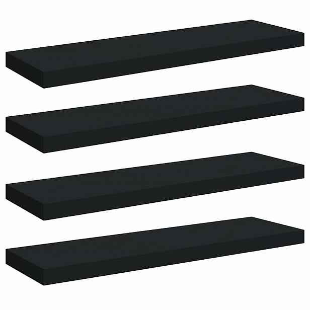 vidaXL Plovoucí nástěnné police 4 ks černé 80 x 23,5 x 3,8 cm MDF