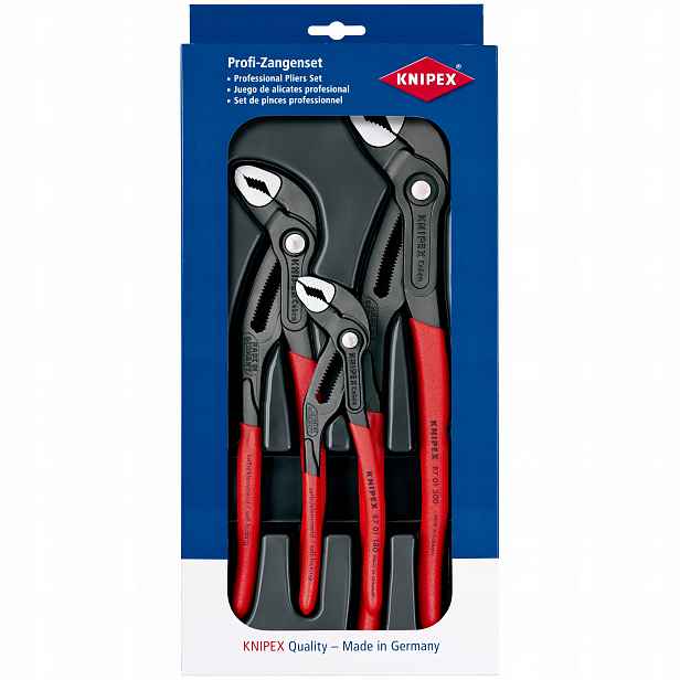 Nastavitelné Kleště Cobra 3 Ks, Protiskluzové Rukojeti, Komplet Knipex