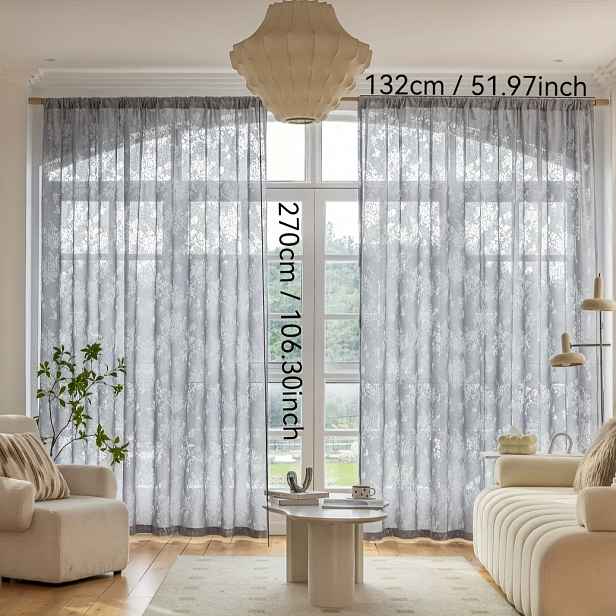 TEMU 2ks Hotové Závěsy Hotové Okno Vhodné pro Obývací Pokoj, Balkon, Ložnici, Domácí Kancelář Typ Tyče Jednoduchá Instalace