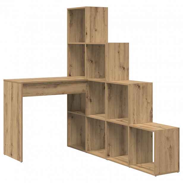 vidaXL Rohový psací stůl Artisanový dub 101,5 x 149,5 x 149,5 cm