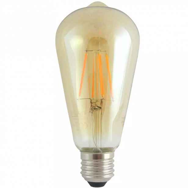 Žárovka LED 8W E27 gold decor filament ST64 1600K