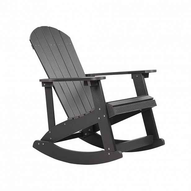 Beliani ZAHRADNÍ HOUPACÍ ŽIDLE Umělé dřevo tmavě šedá Adirondack
