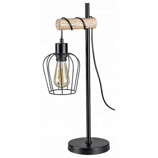 Černá stolní lampa Fabian v industriálním designu do pracovny Rabalux