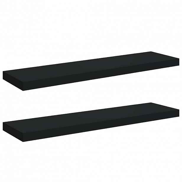 vidaXL Plovoucí nástěnné police 2 ks černé 90 x 23,5 x 3,8 cm MDF
