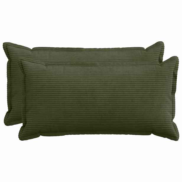 vidaXL Povlak na polštář 2 ks HOUTEN Zelená 40 x 80 cm manšestr
