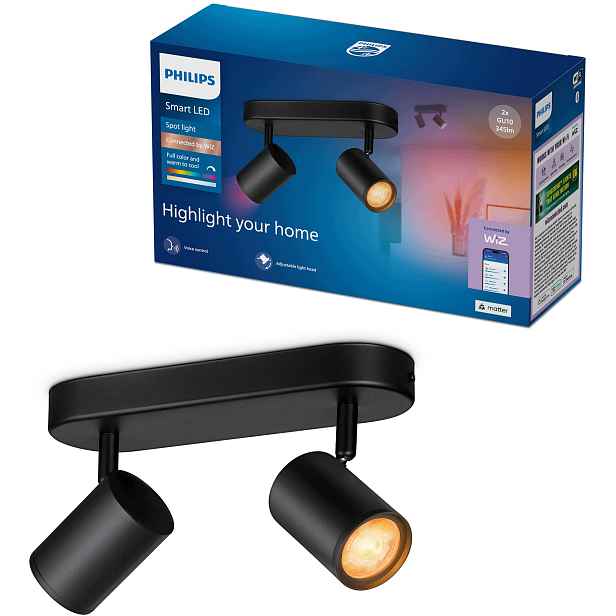 stropní svítidlo Led Spot 2x GU10 Rgb Philips Smart WiFi Aplikace WiZ