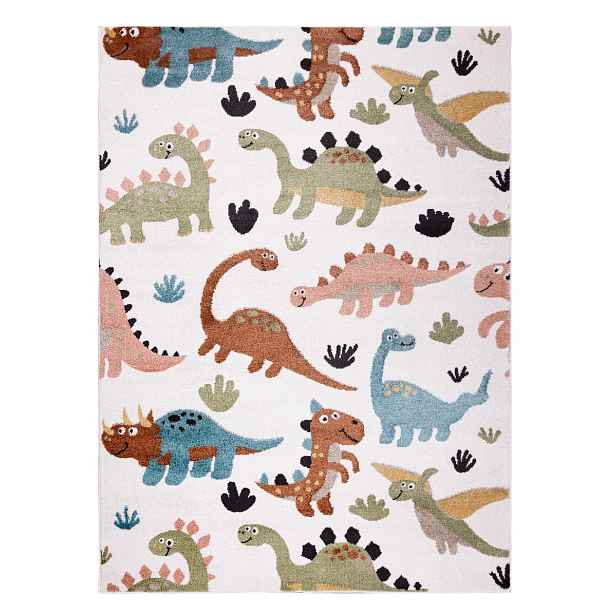Dětský kusový koberec Fun Dino cream, 80x150, vícebarevná, dětský pokoj, Dywany Łuszczów