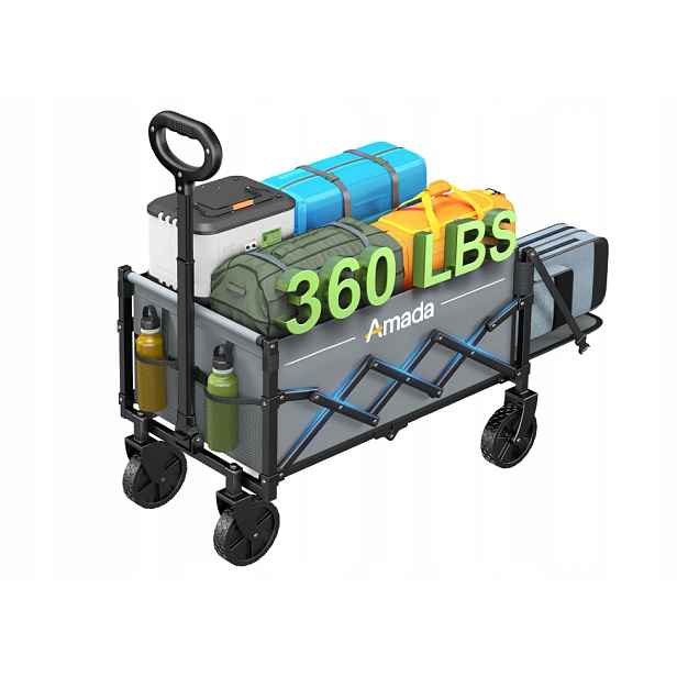 Skládací přepravní vozík Amada 90 l 163 kg šedý