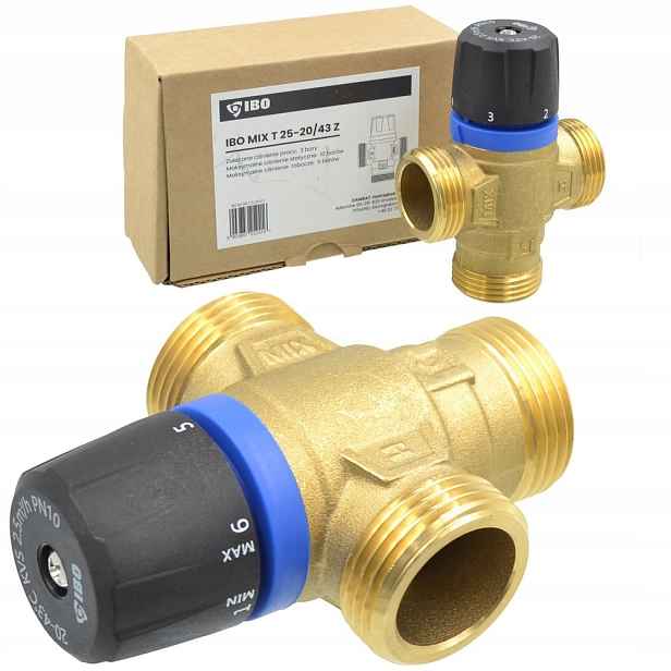 Termostatický Třícestný Směšovací Ventil 1" DN25 Kvs 2,5m3/h 20-43°C
