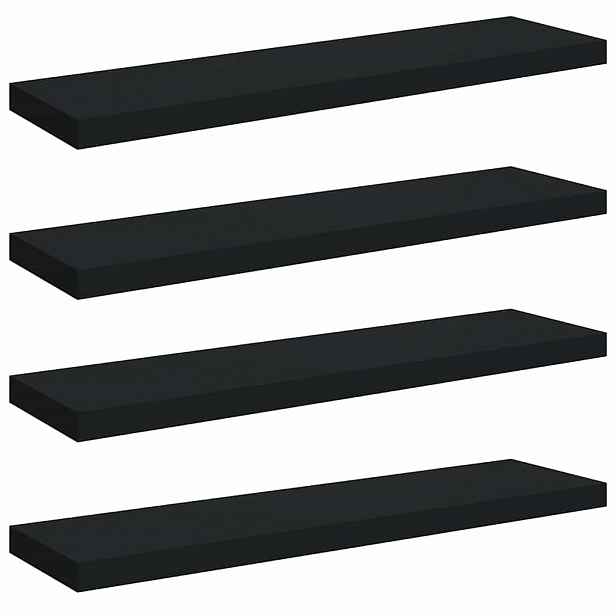vidaXL Plovoucí nástěnné police 4 ks černé 90 x 23,5 x 3,8 cm MDF