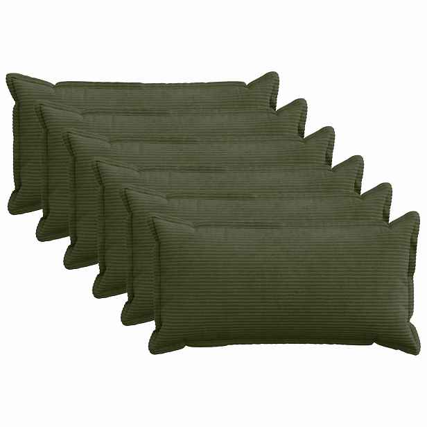 vidaXL Povlak na polštář 6 ks HOUTEN Zelená 40 x 80 cm manšestr