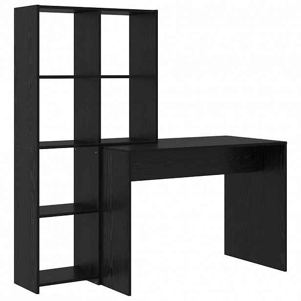 vidaXL Stůl s policí Černý dub 138,5 x 55 x 143 cm Kompozitní dřevo
