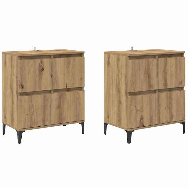 vidaXL Konzole 2 ks Artisanový dub 60 x 35 x 70 cm Kompozitní dřevo