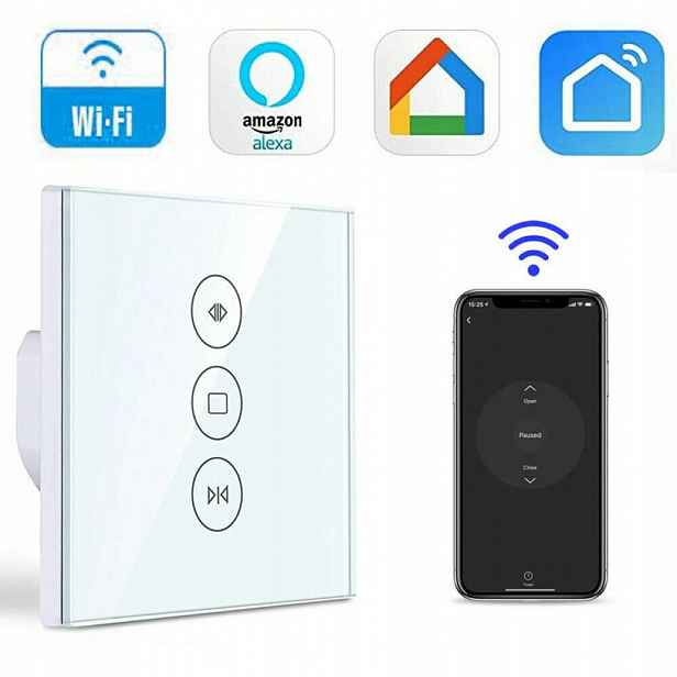 Dotykový skleněný Vypínač Pro Žaluzie Wifi Bílý App