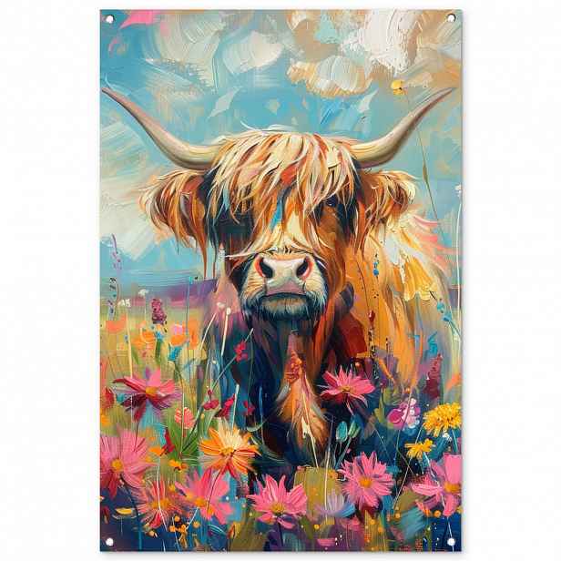 OnlyWow ZAHRADNÍ PLAKÁT Skotský horal - Příroda - Barevné - Květiny 80x120 cm