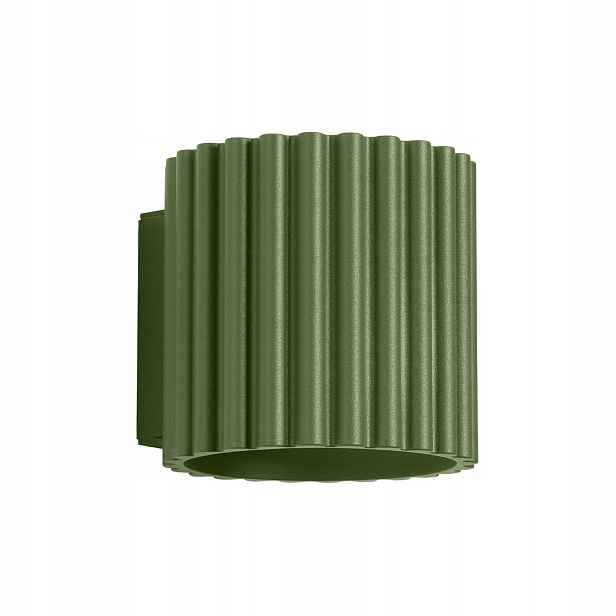 Sollux Nástěnná lampa olivová rýhovaná tuba 10 cm nahoře dole 1xG9 10W Aura