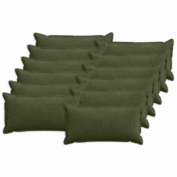 vidaXL Povlak na polštář 12 ks HOUTEN Zelená 40 x 80 cm manšestr
