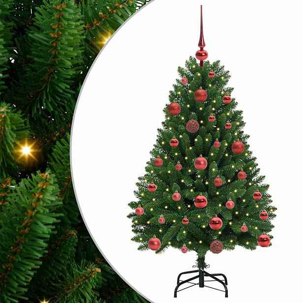 vidaXL Umělý vánoční stromeček 120 cm 150 LED Teplá bílá PVC a ocel