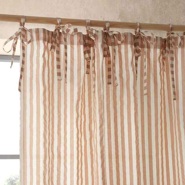 Záclona v terakotové barvě 140x183 cm Zanzibar Stripe – Pineapple Elephant