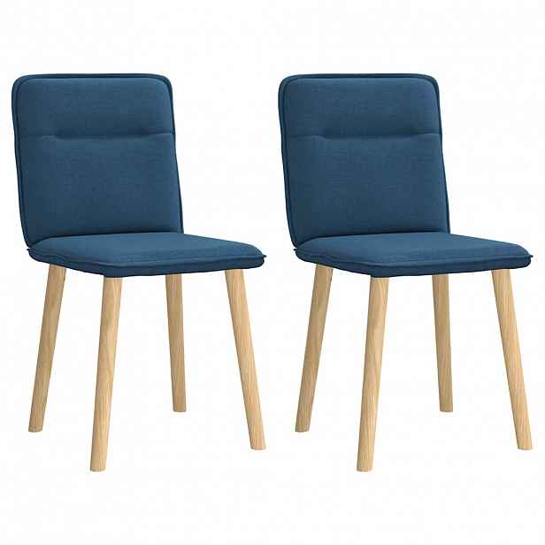 vidaXL Jídelní židle 2 ks modré textil