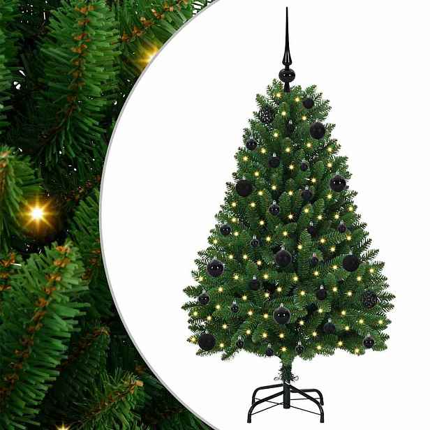 vidaXL Umělý vánoční stromeček 120 cm 150 LED Teplá bílá PVC a ocel