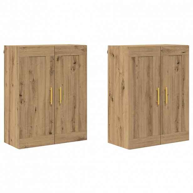 vidaXL Nástěnná skříň 2 ks Artisanový dub 69,5 x 34 x 90 cm