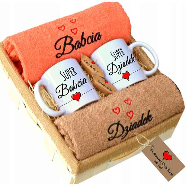 Dárek Babička skvělý děda ručník hrníčky