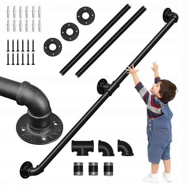 Nástěnný Držák Schodiště/schodišťové Zábradlí 150 CM, Černý
