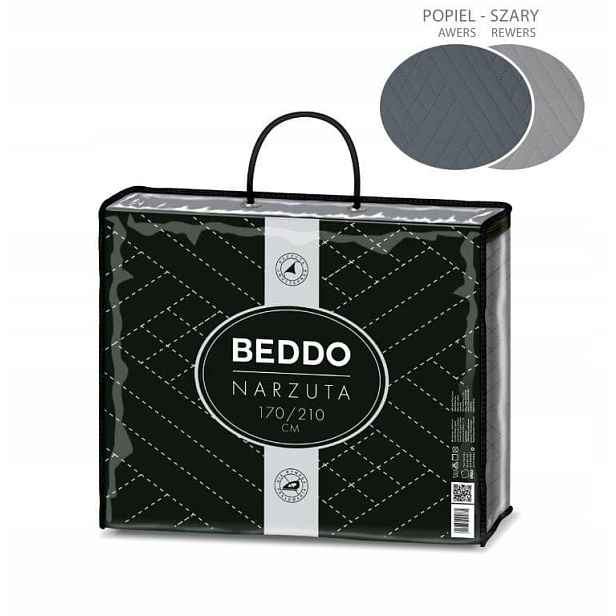 Oboustranný přehoz Velvet 170 x 210 Šedá popelavá barva