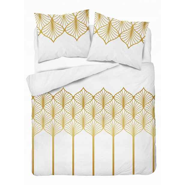 Povlečení 220x200 Zlatá geometrie na bílém pozadí Home Satin