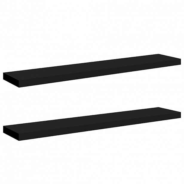 vidaXL Plovoucí nástěnné police 2 ks černé 120 x 23,5 x 3,8 cm MDF
